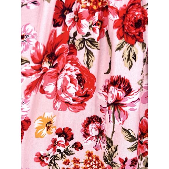 Old Navy Pink Floral Smocked Balloon Sleeve Mini Dress Sz 2XL Coquette Babydoll - Picture 9 of 13